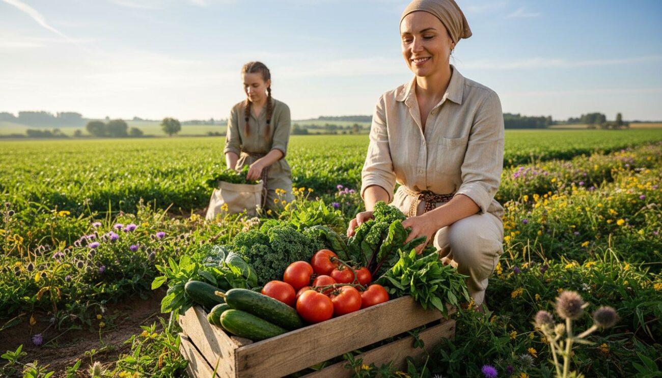 Organic vegetables in natural environment